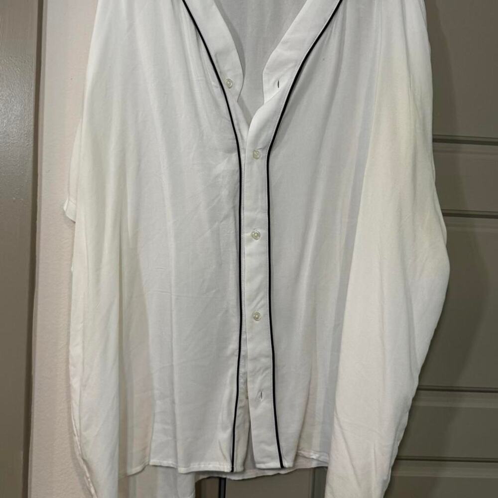 Boohooman white sheer blouse